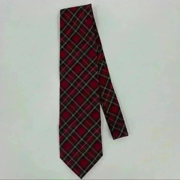 Pendleton Plaid Men’s Red 100% Wool Tie - Picture 4 of 15